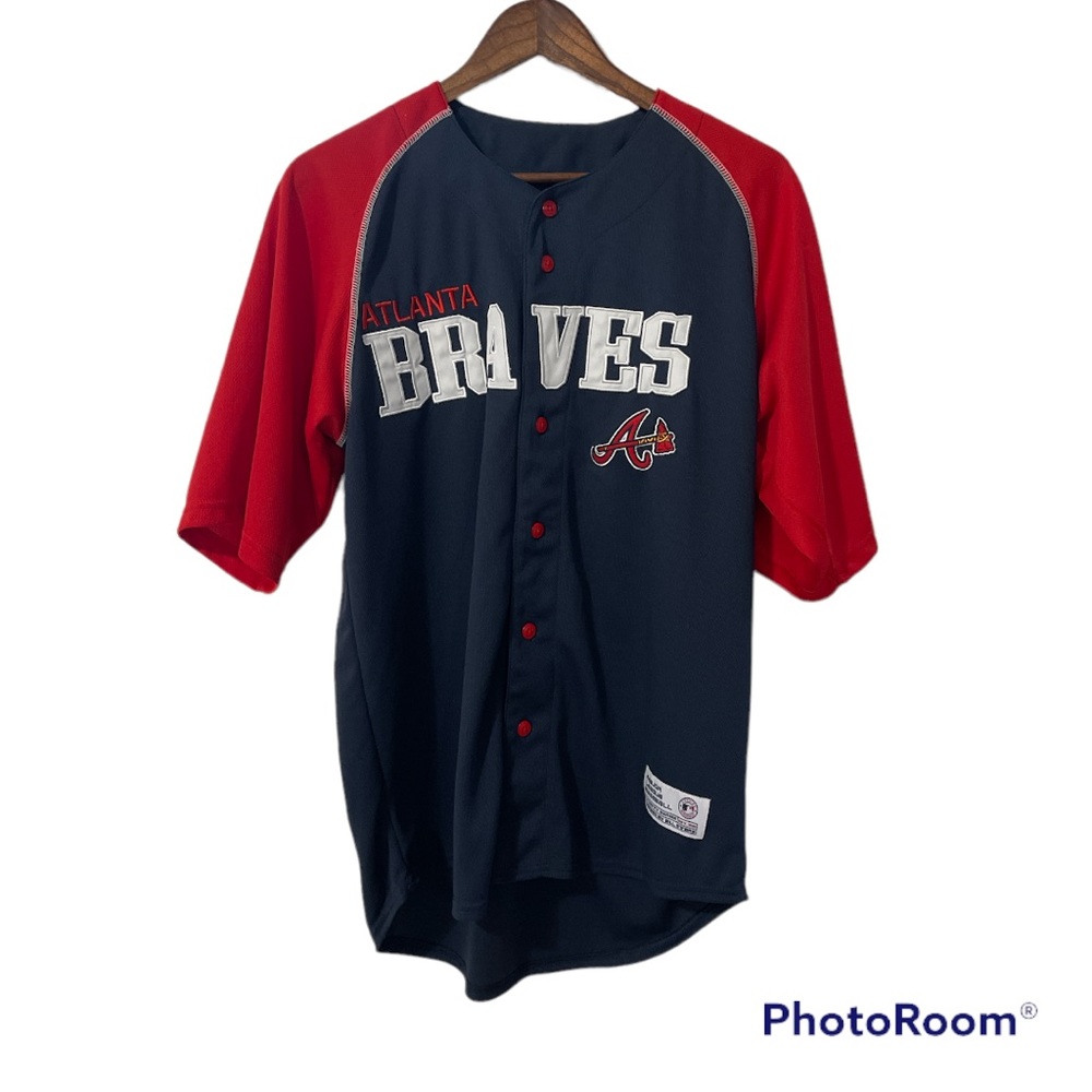 Atlanta Braves Men's Red and Blue Jersey